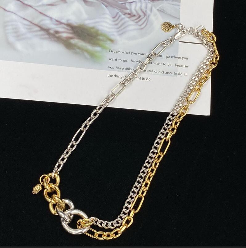 Nouveau conçu crânes amour coeurs pendentifs femmes collier dames Vintage laiton nacré colliers bijoux de créateur 034K