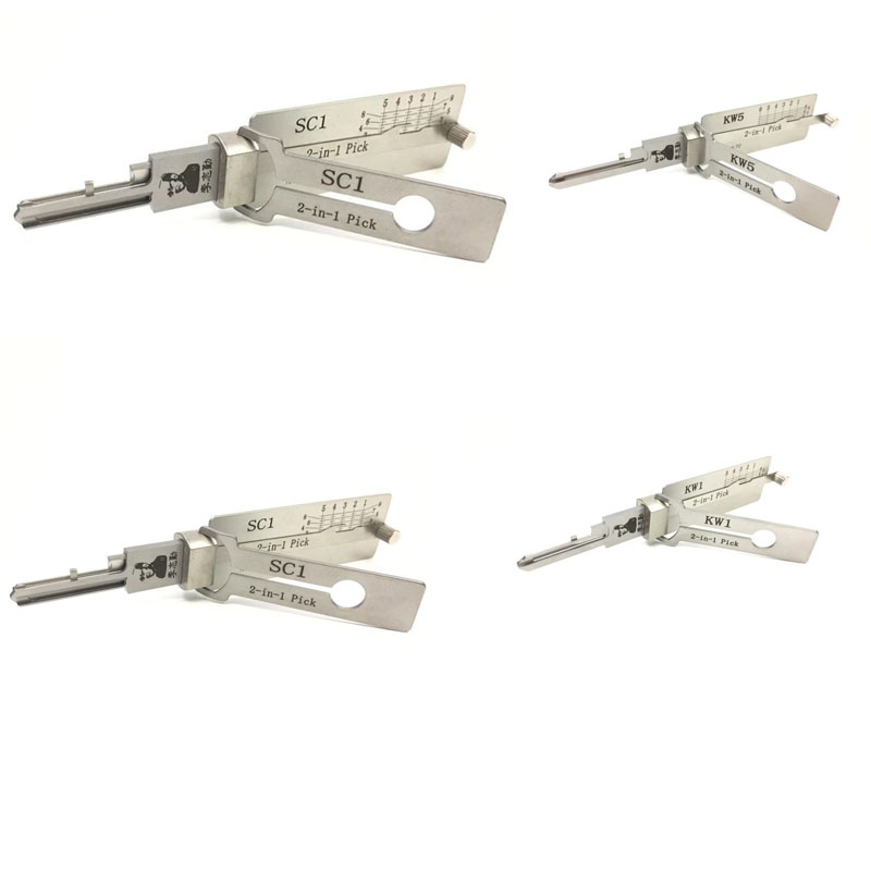 

Genuine LISHI 2 in 1 Pick and Decoder KW1 KW5 SC1 SC4 4pcs/set locksmith supplies
