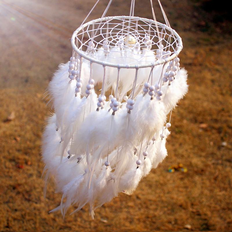 

Decorative Objects & Figurines Dream Catcher Room Decoration Wind Chimes White Pink Blue Catchers Hanging Girls Decor Gift For Friend