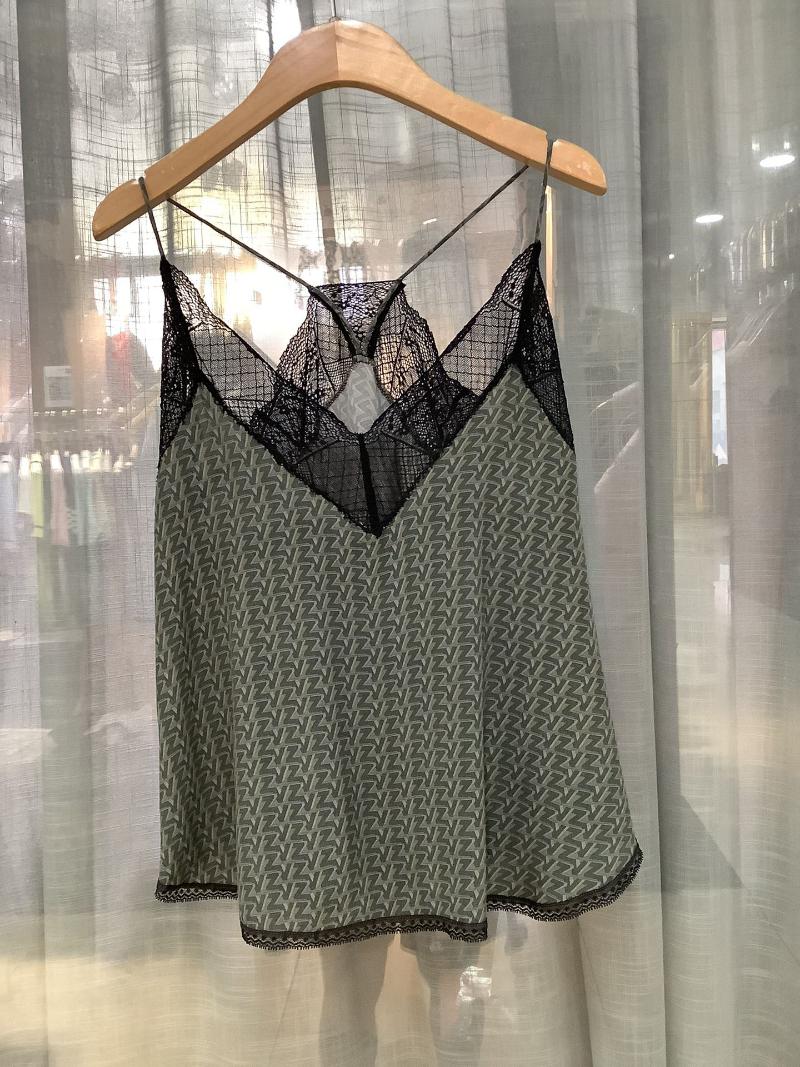 

Women's Tanks & Camis V-Neck Sleeveless Sexy Vest 20222 Summer Ladies Women's Lace Letter Jacquard Stitching Sling Tank TopWomen's