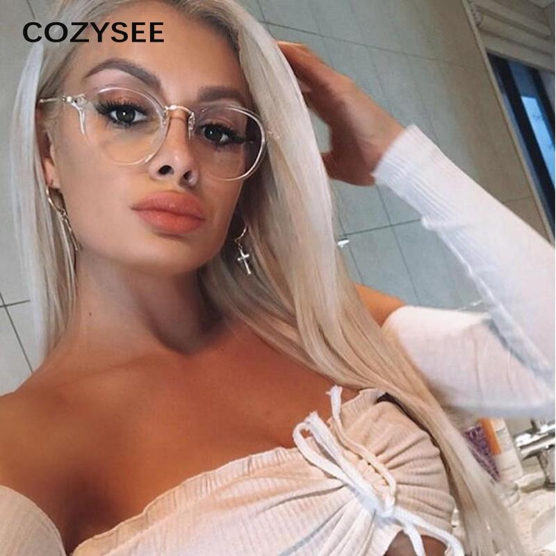 

Fashion Sunglasses Frames Trend Round Clear Glasses Frame For Women Classic Rivet Sexy Computer Cat Eye Eyewear Men Black Leopard Eyeglasses