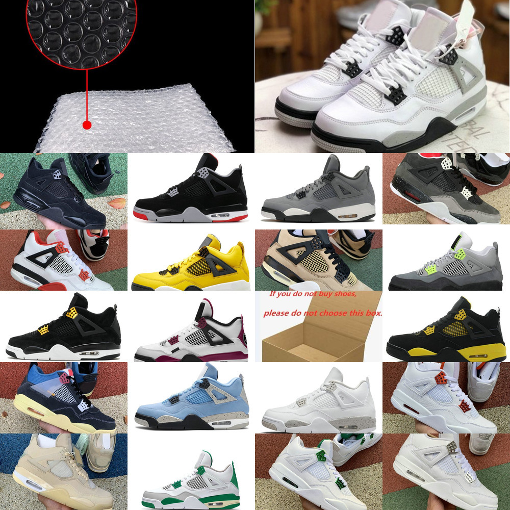

Jumpman Zen Master 4 4s Basketball Shoes Mens Women Military Black Cat White Cement Bred Sail University Blue Red Thunder Infrared Bred2022, Box