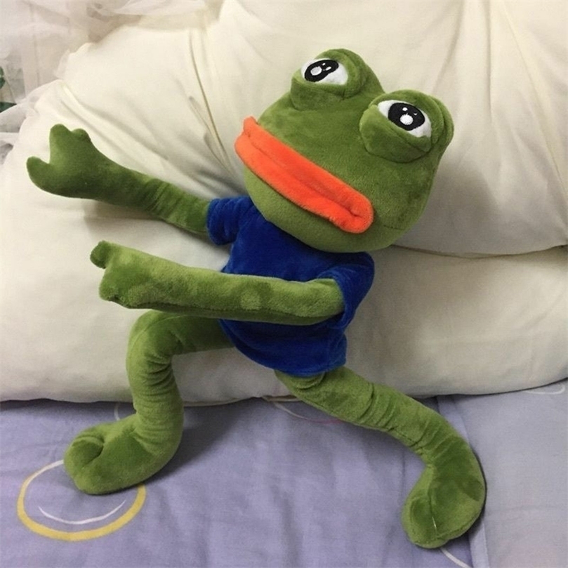 45cm Sad Frog Plush Toy Soft Stuffed Pillow Magic Expression Pepe The Animal Doll Birthday GIfts For Kids 220707 W260306-image-1096658606