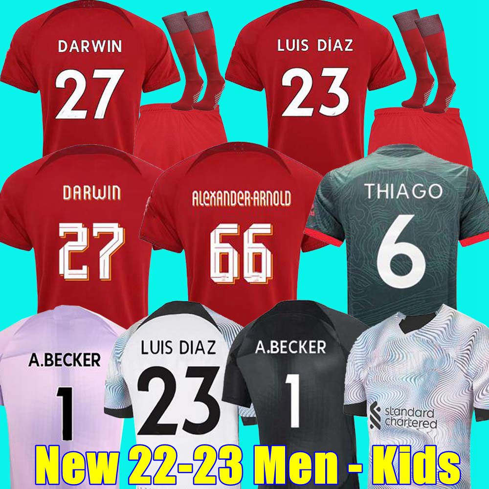 

22 23 season home soccer jerseys 2022 2023 long sleeves woman FIRMINO Diogo Luis DIaz football shirts men kids kits uniforms Alexander Arnold HOME DARWIN 27 Carvalho, 22/23 3rd adult