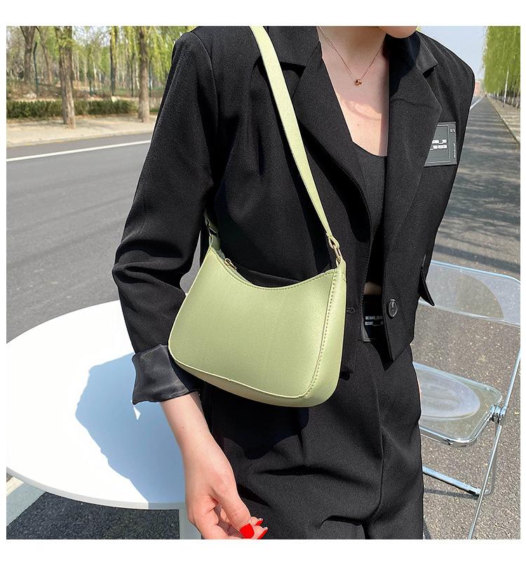 

Evening Bags Women's Fashion Handbags Retro Solid Color PU Leather Shoulder Underarm Bag Casual Women HandbagsEvening, As shown