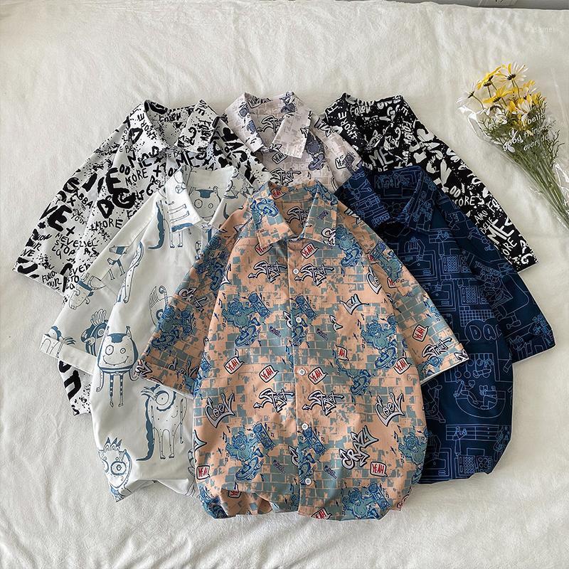 

Hip Hop Rock Print Hawaiian Beach Shirt For Men 2022 Summer Short Sleeve 5XL Shirts Mens Guitar Tropical Men's Casual, Hc21184lanse