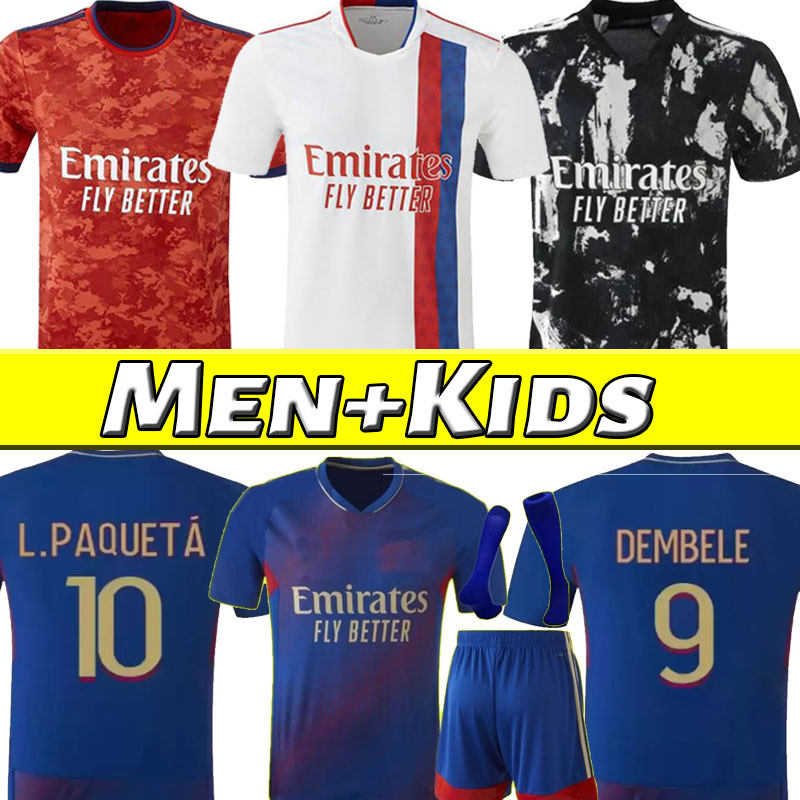 

21/22/23 Maillot Lyon player Fans version soccer jerseys 2021 2022 2023 Lyonnais Jersey Maillot de foot OL football shirts TRAORE MEMPHIS men kids kits set socks suit, Third