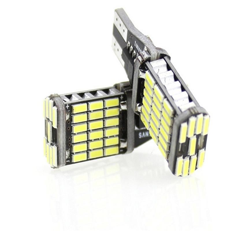 

Emergency Lights 2Pcs High Power Auto Bulb White DC 12V Car Reverse Back Light T15 W16W 45 SMD 4014 Turn Signal Lamp LED Canbus
