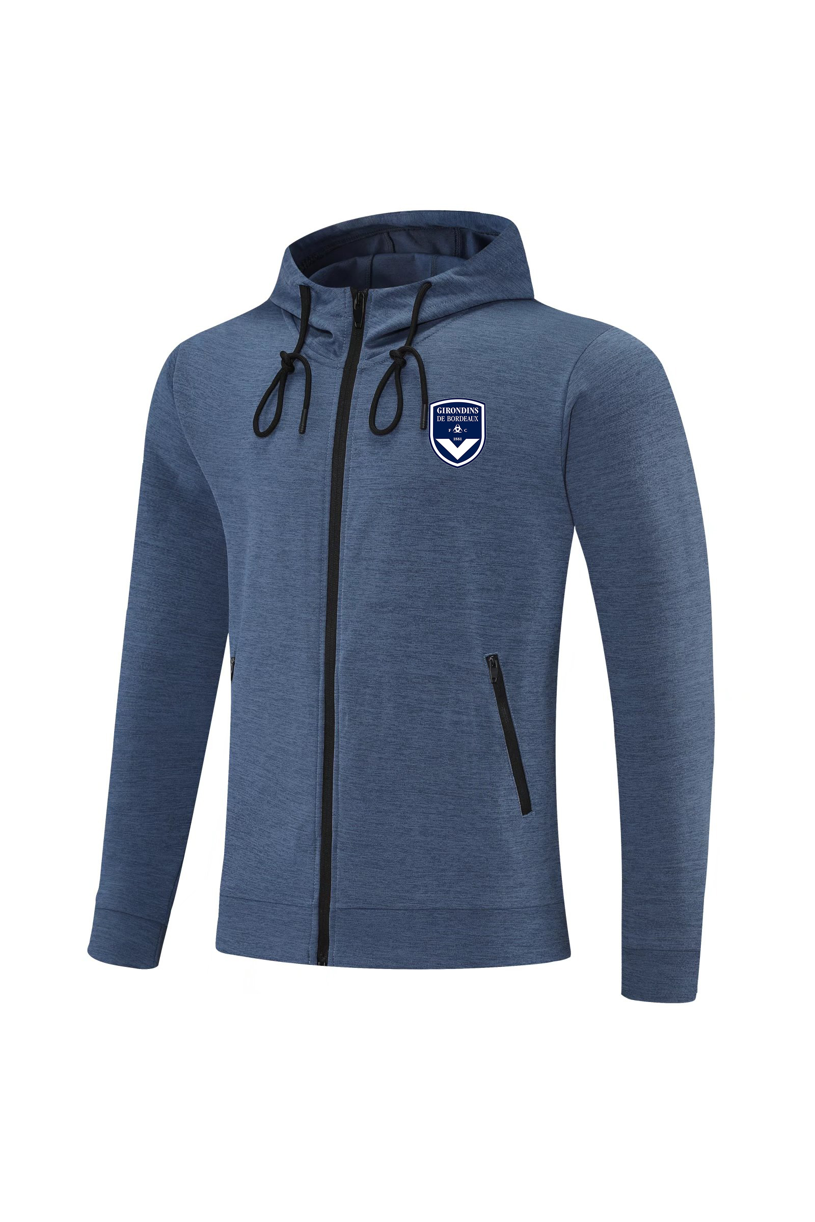 

FC Girondins de Bordeaux Men's Jackets Juniors Jerseys full zipper Hooded Windbreaker Thin and breathable jacket for soccer fans in autumn, No 6
