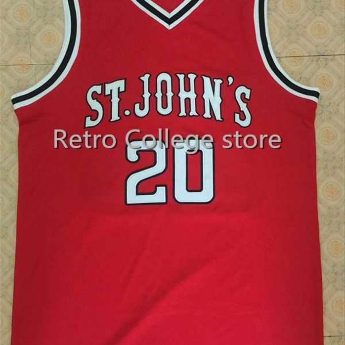 

Sjzl98 15 Ron Artest 20 Chris Mullin St John's University College Basketball Jersey Top Quality 100% Double Stitched Customize any name and number, 15 red