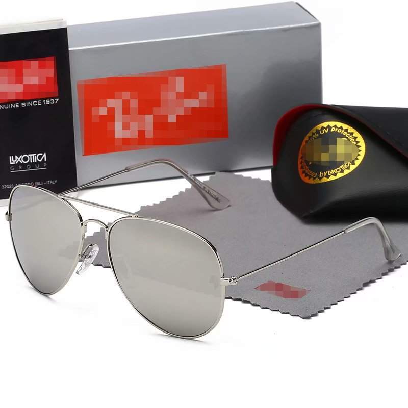 

Aviator Sunglasses Ray Vintage Pilot Brand Sun Glasses 3025 Ban Polarized UV400 Men Women Mirror 58mm 62mm glass Lenses GGs LOUISS VUTTONS LVs YSLs