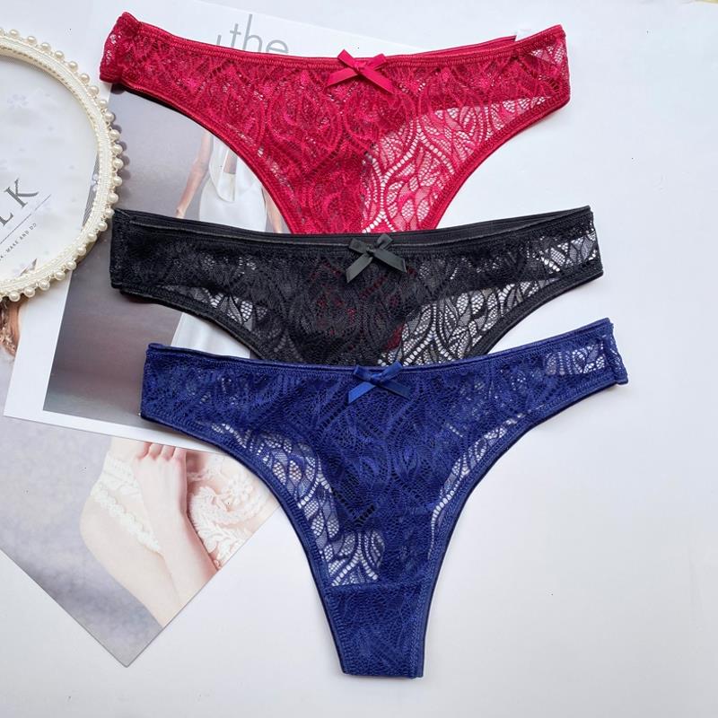 

Sexy Lingerie Women Panties Underwear Lace Briefs Girl Thong G-strings Low-waist Lady Hollow-out Breathable Underpants, White