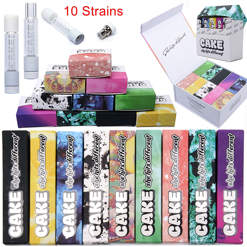 

Newest Full Glass Cake Atomizers Vape Cartridges Packaging Empty Vapes Carts Ceramic Coil Thick Oil Vaporizer 510 Thread Vapor E Cigarette