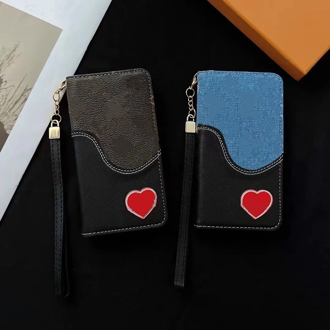 

Wallet Phone Cases For iPhone 13 12Promax 11 Pro X XR XS Max 8 7 6 Plus PU Leather Designer Luxury Skin Hull Charms Caviar Style Pendants Decoration, Packing box