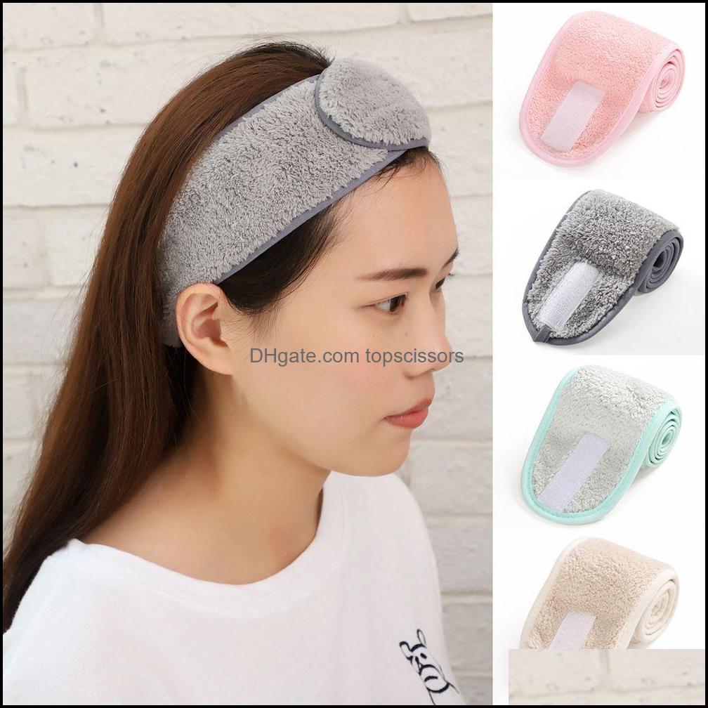 

Hair Tools Accessories Products Adjustable Makeup Hairband Headband For Wash Face Spa Facial Bands Women Girls Soft Toweling Turban Drop D
