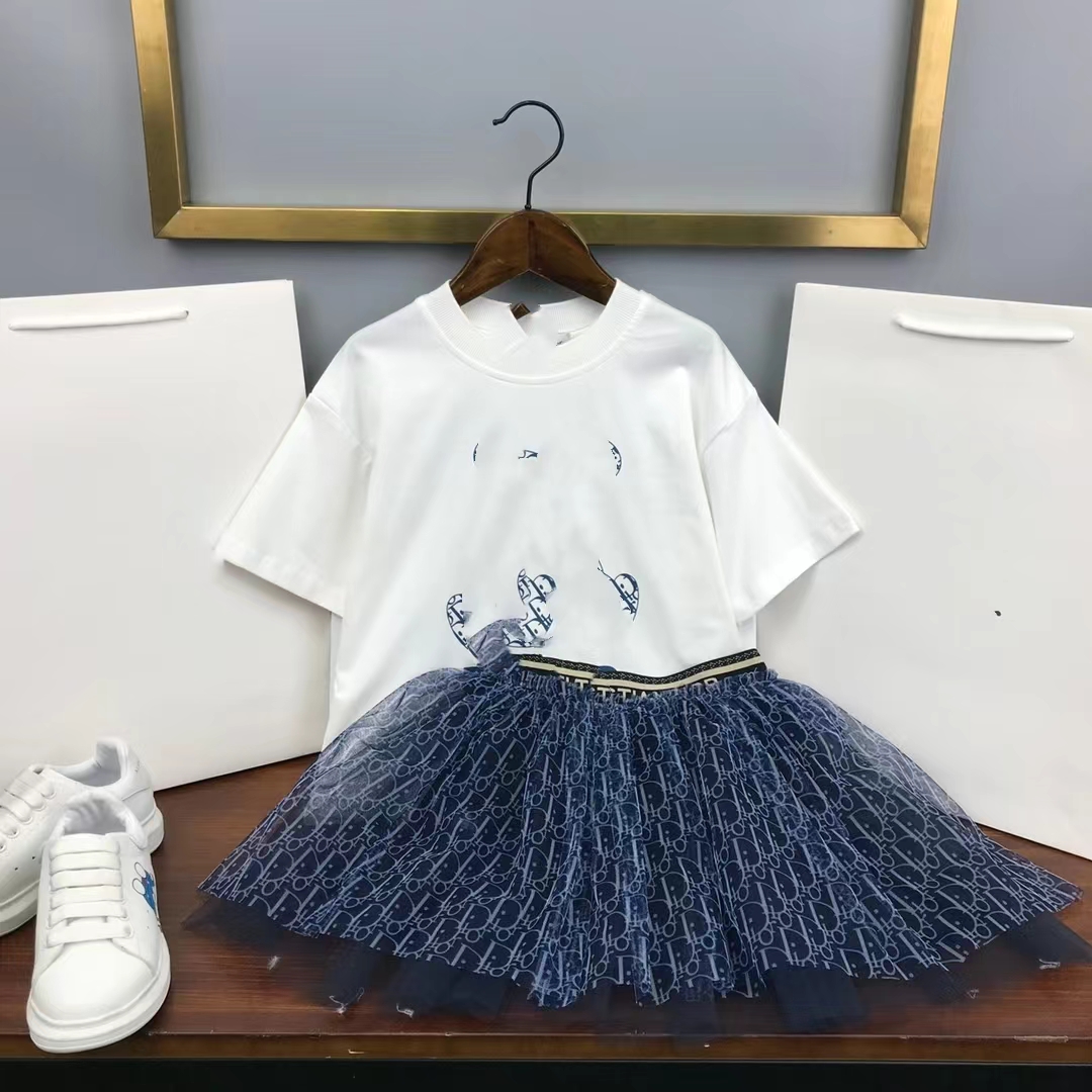 enfant fille fleur robes ensemble 100-150 cm créateur de mode couleur boutique vêtements en gros tenues été 2022
