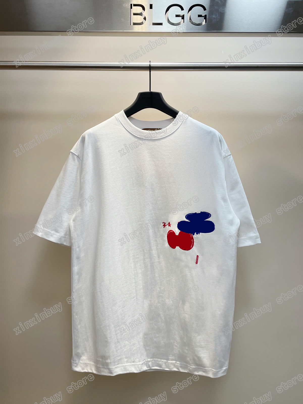 

22ss Men Women Designers t shirts tee Graffiti letter print embroidery short sleeve Crew Neck Streetwear black white xinxinbuy XS-L