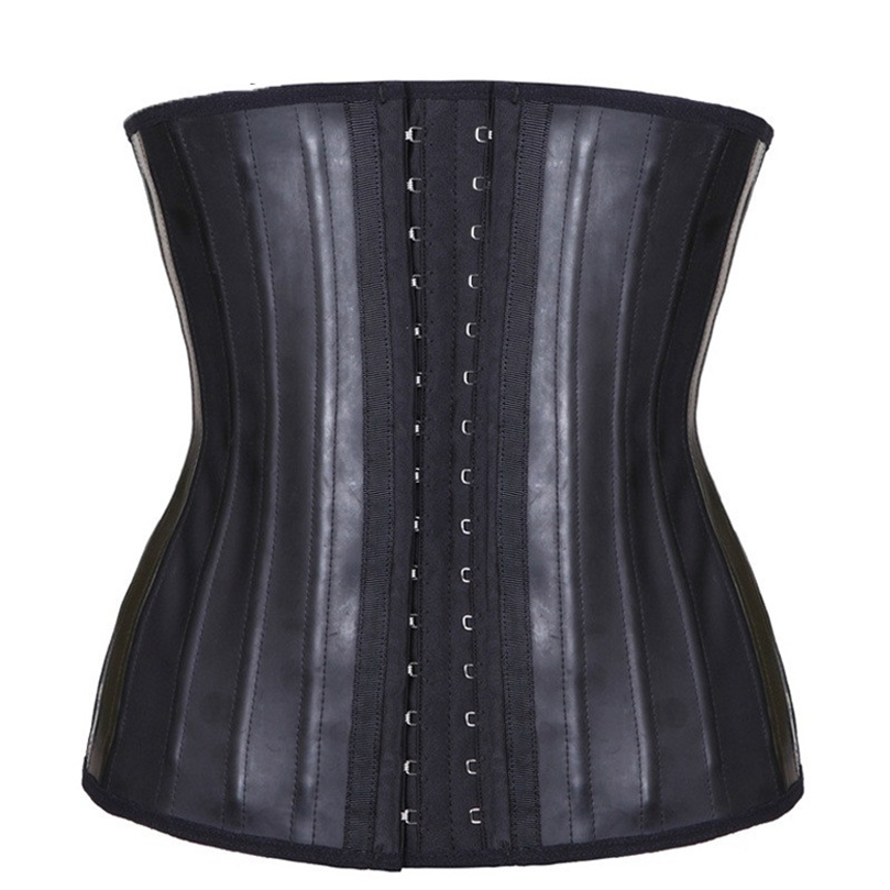 

Latex Waist Trainer Corset Belly Slim Belt Body Shaper Modeling Strap 25 Steel Boned Waist Cincher Gaine amincissante 220720, Black