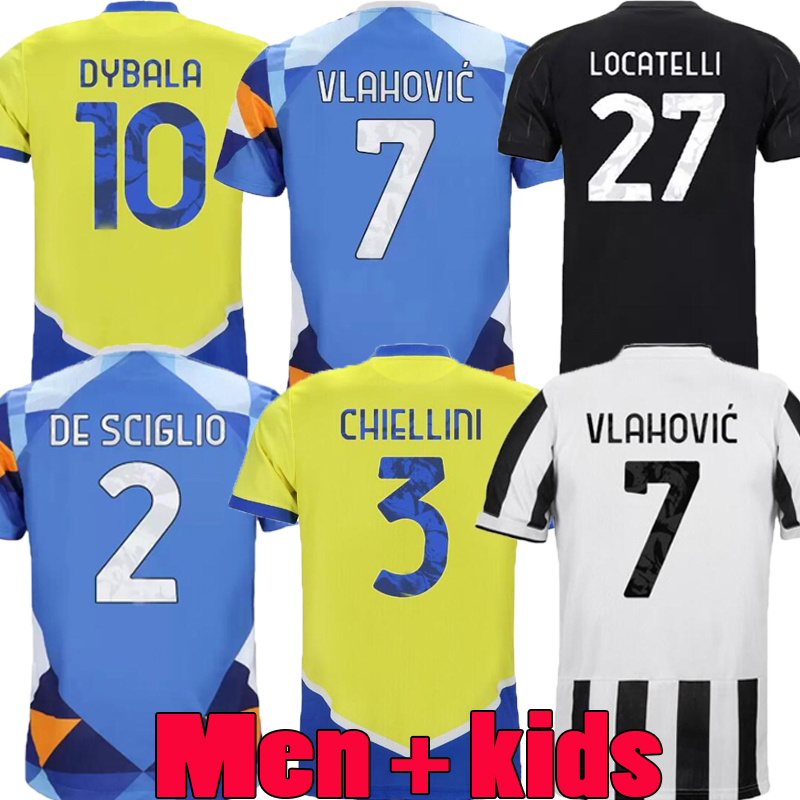 

21 22 23 VLAHOVIC juventus Fourth soccer jersey 2021 2022 2023 fans player version KEAN DYBALA MORATA CHIESA McKENNIE 4th bonucci Men  uniform football shirts