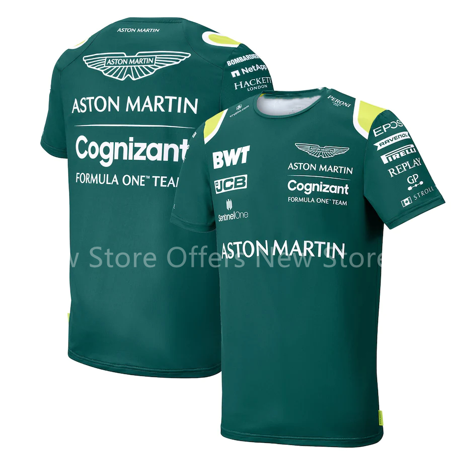 

F1 Formula One Aston Martin Team Vettel Driver Theme Short Sleeve Male and Female Running Bystander Summer T-shirtZTIL