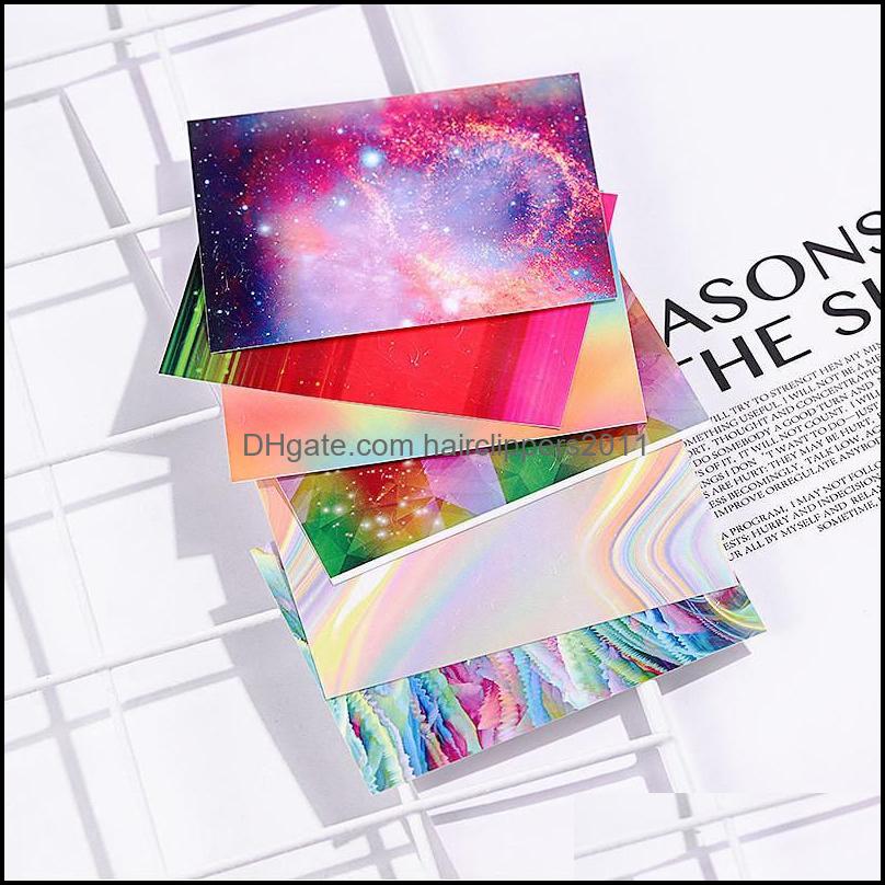 

Stickers Decals Nail Art Salon Health Beauty New 6Pc /Set Aurora Flame Sticker Holographic Wraps Diy Decoration Makeup 100Lots Drop Delive, As picture