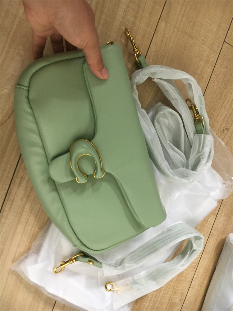 

23SS Gril Day Packs Tabby Bacchus Hold In Hand Diagonal Package Soft Leather One Shoulder Bag Portable Women's Cloud Bags, Green 1314