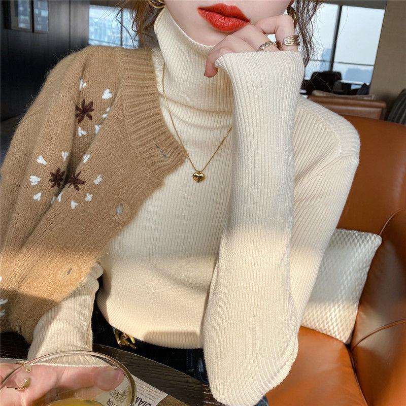 

Women' Sweaters Autumn Winter Sweater Turtleneck Women High Elastic Solid Female Slim Knitted Pullovers Jumpers Basic M38Women, Black