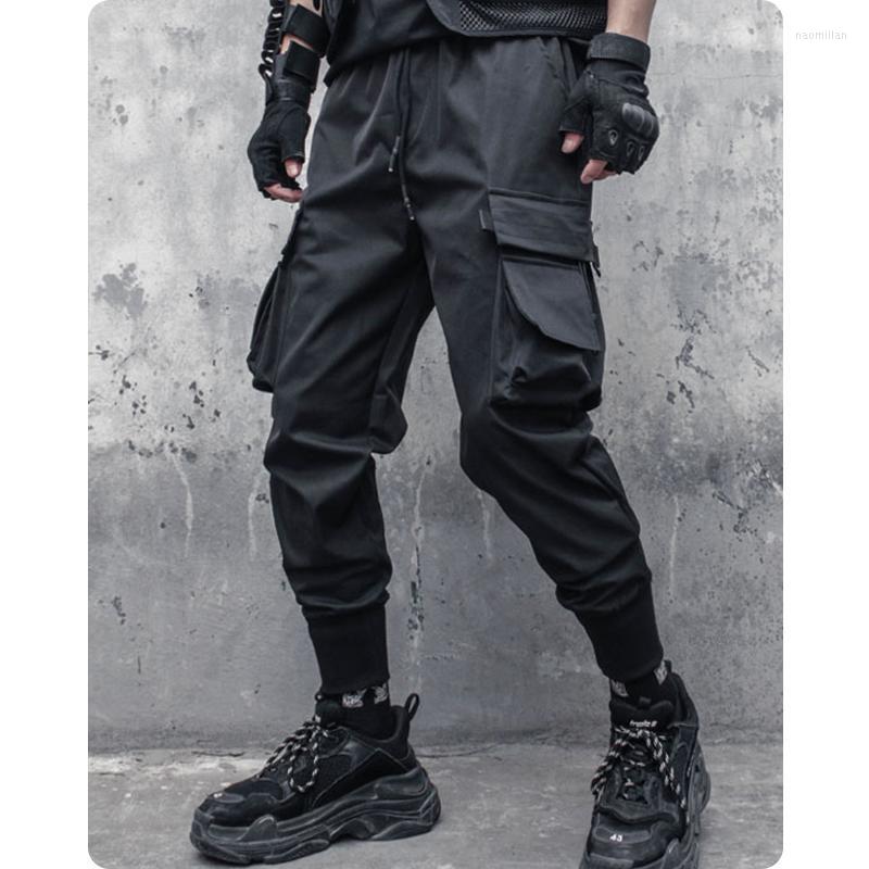 

Men' Pants Function Of Three-dimensional Overalls Pocket Male Beam Foot Leisure TrousersMen' Naom22, Black