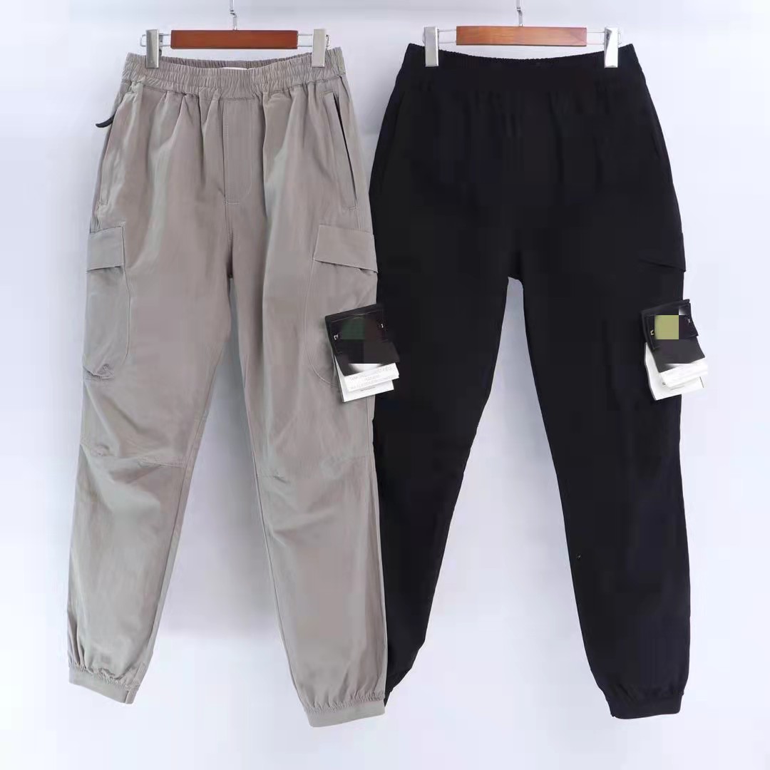 

Solid color pants konng gonng Multi big Pocket overalls trousers Spring and summer new fashion brand retro men's jogging Leggings mens, Gray