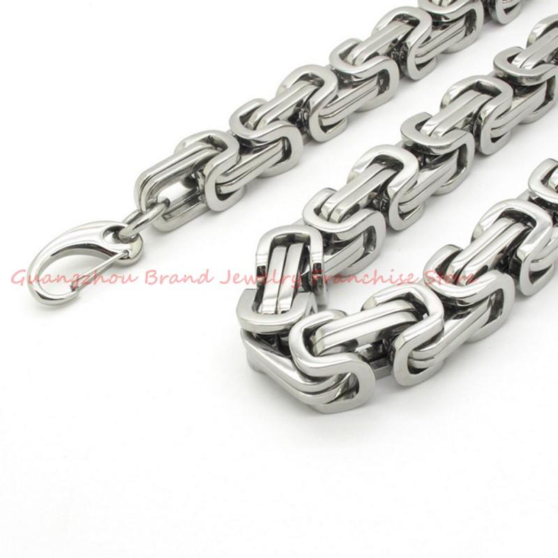 

Chains 7" -40" Choose Charm 316L Stainless Steel 8/12/15MM Silver Color Byzantine Link Chain Mens Boys Necklace JewelryChains