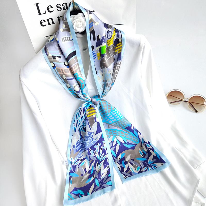 

Scarves Double-sided Mulberry Silk Scarf Handkerchief Real Shawls Women Long Neckscarf Headscarf Foulard Femme Bag AccessoryScarves