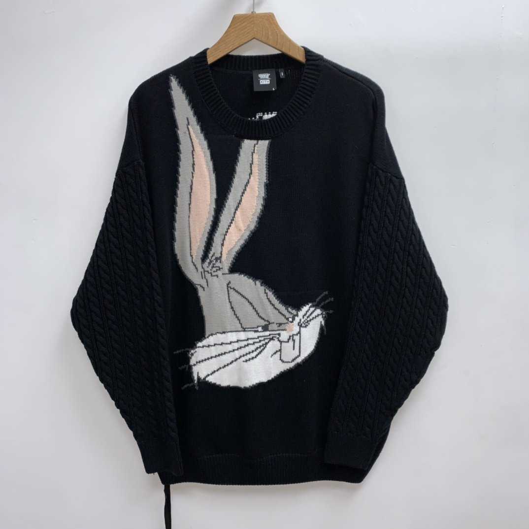 

Men' Sweaters Bugs Bunny sweater kiss 20fw tunes Bugs Bunny sweater black grey