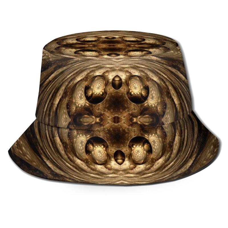 

Berets CINESSD 2022 Men Women Summer Abstract Fractal Gold Bucket Hat Bob Fisherman Outdoor Travel Sun Visor Fashion Panama, Black