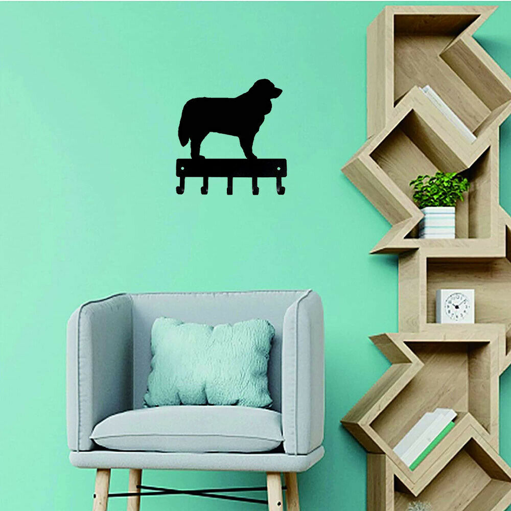 

Bernese Mountain Dog Dog Key Rack Hanger -6 Inch Wide/9 Inch Wide Metal Wall Art