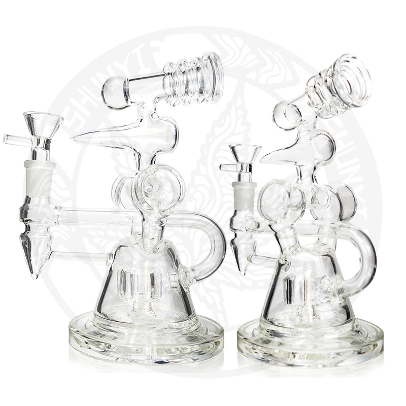

9 inches clear glass matrix perc hookah glass bong smoking water pipe dab rig shunyiglass factory