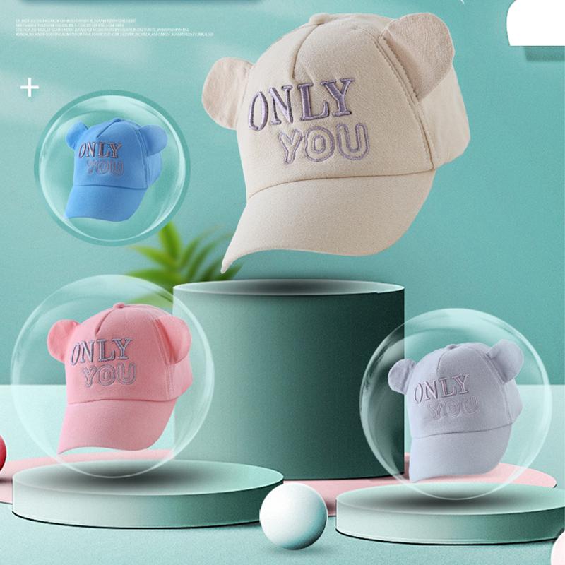 

Caps & Hats Letter Embroidery Baby Baseball Cap Soft Cotton Cartoon Ear Infant Sun Hat Spring Summer Outdoor Casual Kids Girl Boy Peaked Cap, Beige