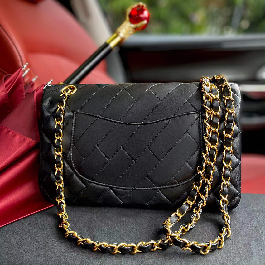 

9A top quality crossbody designer bags luxurious women handbags genunier leather shoulder handbag classic flap purse wallet with box serial number, Black caviar with silver hardware