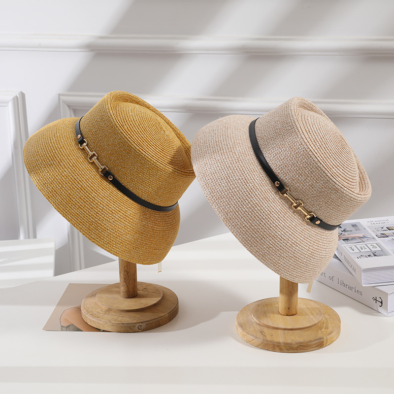

French Style Big Brim Women Sun Hat Hepburn Wind Sun Protection Bell-shaped Straw Hat Elegant Female Summer Sunscreen Beach Hat