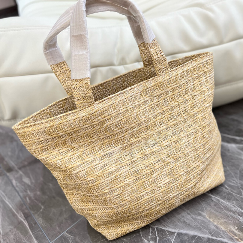 

Summer Beach Bags Raffia Woven Handbag Comes Women luxurys Fashion Designers Bags Female clutch Classic High Quality Girl Handbags 30cm, Black