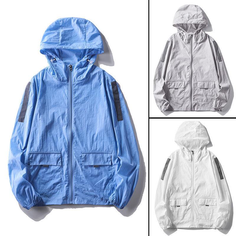 

Men's Jackets Trendy Thin Breathable Sunscreen Jacket Men's Summer 2022 Autumn Casual Handsome Fashion SlimMen's, Blue
