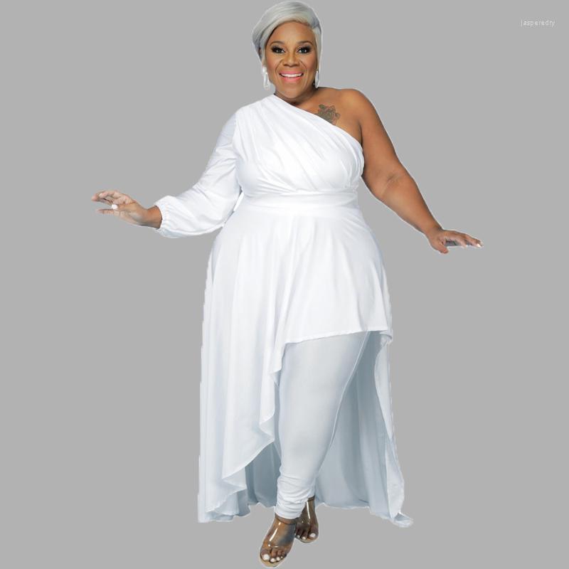 

Plus Size Dresses Evening Women Oblique Shoulder Single Sleeve Solid Color Irregular Sexy Maxi Dress 5xl Wholesale DropPlus Jasp22, Black