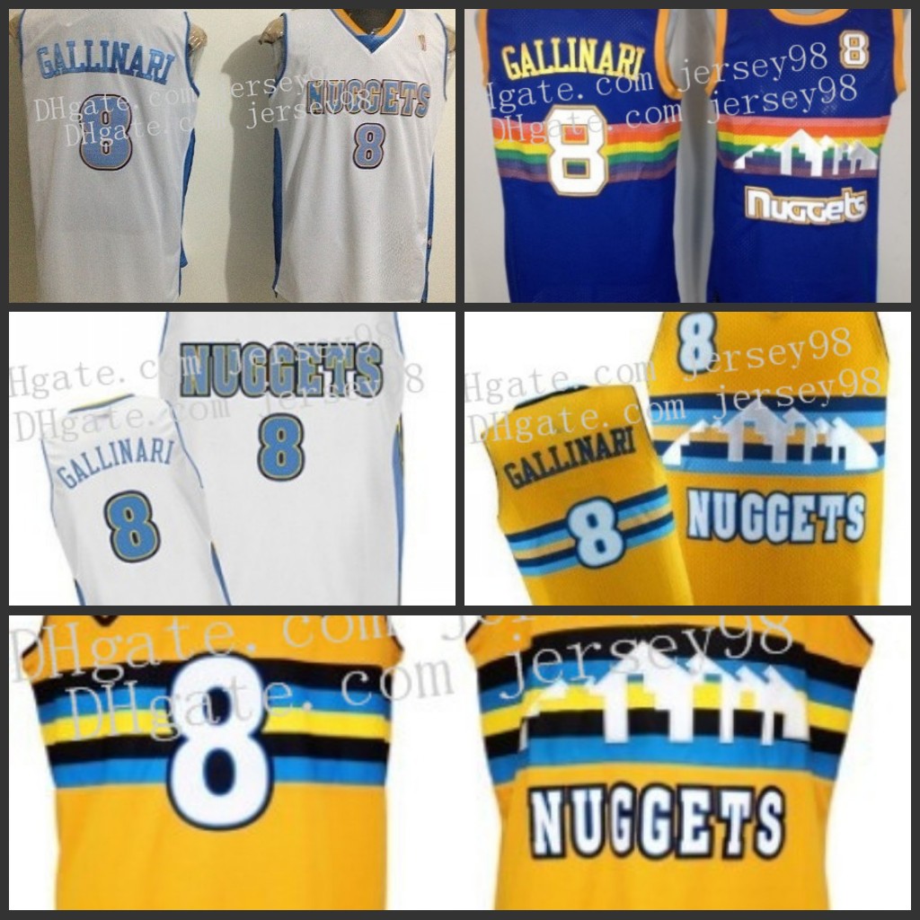 

Denver''Nuggets''Men #8''Danilo Gallinari Graymen retro Jersey