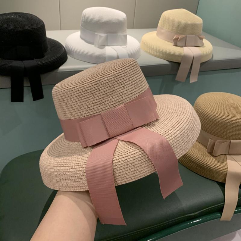

Wide Brim Hats Sombrero De Paja Con Diseño Vintage Para Mujer Y Niña, Gorra Grande Color Sólido Vacaciones En La Playa, Estilo Hepburn, Black