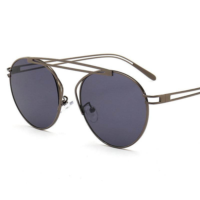 

Sunglasses Woman Fashion 2022 Luxury Double Bridge Oversized Round Vintage Glasses Brand Designer Punk Eyewear NX