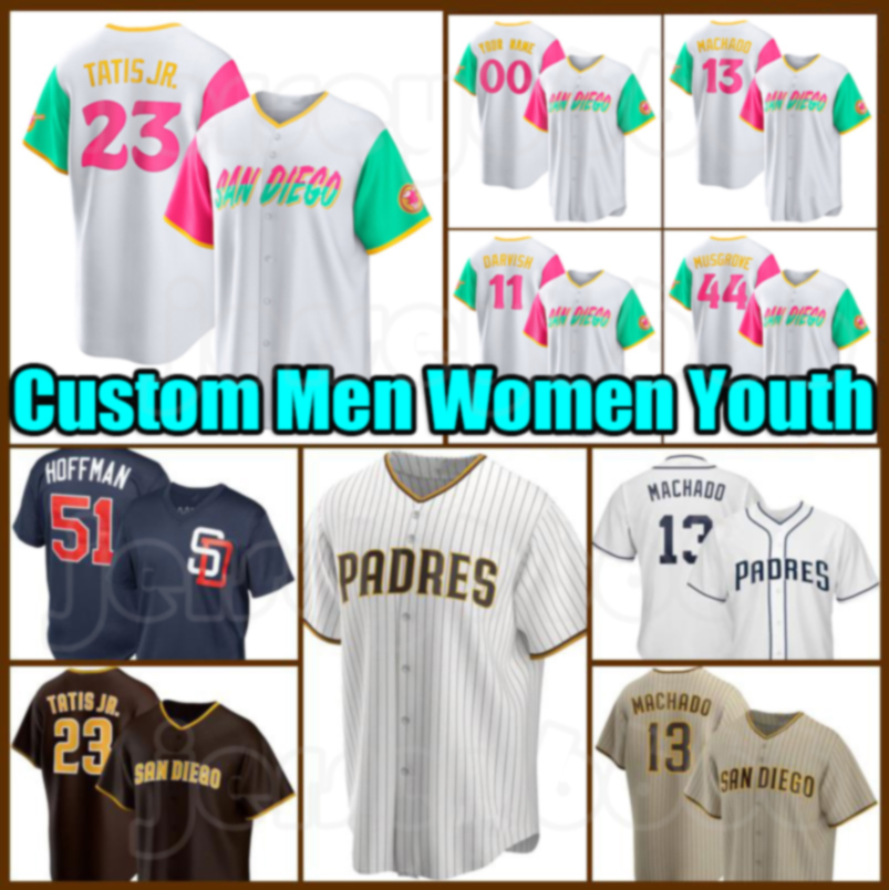 

Fernando Tatis Jr. Manny Machado Baseball 2022 City Connect Jersey Yu Darvish Joe Musgrove Jake Cronenworth Eric Hosmer Trent Grisham Ha-Seong Kim Padres Wil Myers, Women custom cool base(jiaoshi)