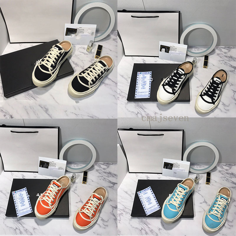 

Luxury designer fashion casual shoes summer ladies canvas breathable flat Joker wear-resistant outdoor sports lazy half slippers size 35-40, Customize