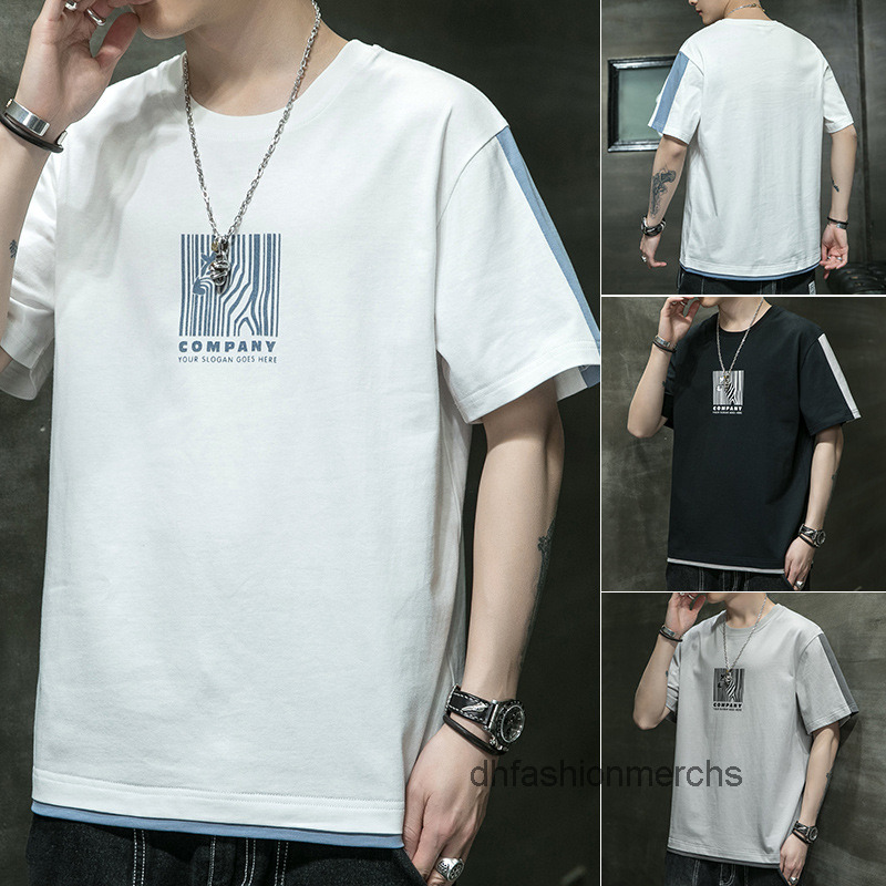 

designer t shirt Short sleeve mens brand loose clothes mens trend half sleeve tshirts cotton tshirts mens wear summer clothes, Black