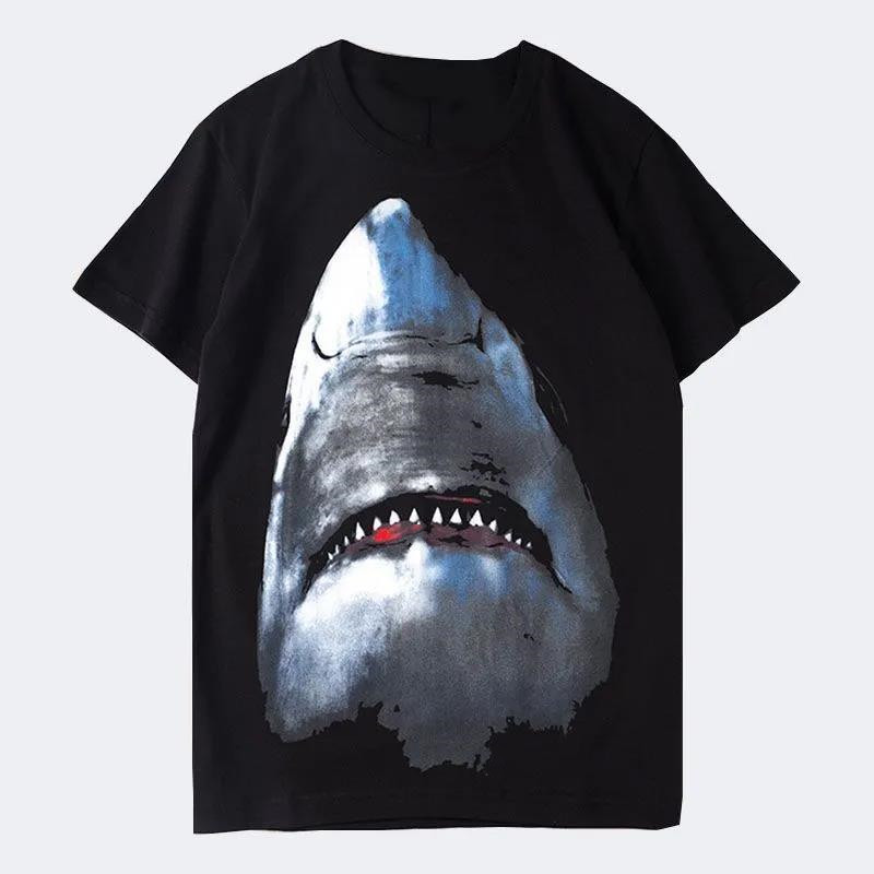 Mens Designer T Shirt Man Mens Tshirt polo Tee Summer Designer Couples Dog Shark Print Top Luxury Short Sleeve Tees Streetwear Graffiti Pattern S