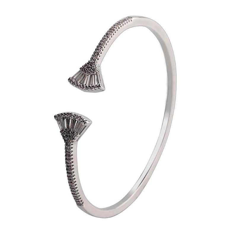 

Bangle Sparkling Crystal Scalloped Skirt Copper Silver Plated Women