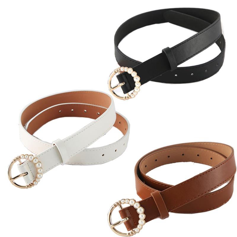 

Belts High Quality Fashion Belt For Women Diamond Decorate Buckle PU Leather 2.8cm Wide Female Casual Style Elegant Waistband, White